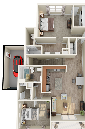 1 bedroom 1 bathroom floor plan image in Phoenix AZ